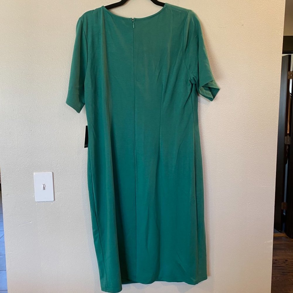NWT Eloquii Twist Front Sheath Dress Green Size 16 - Picture 7 of 7